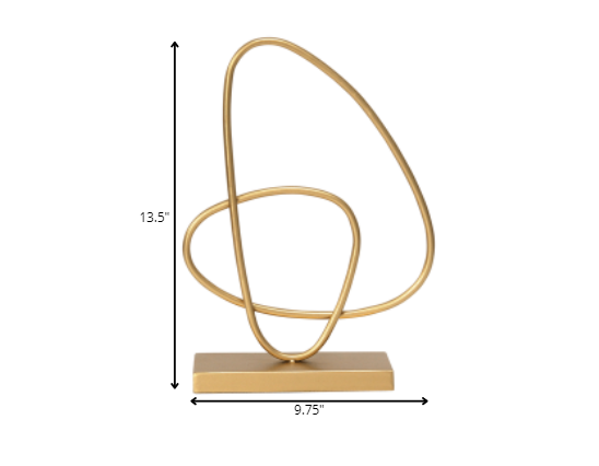 Gold Abstract Metal Tabletop Sculpture