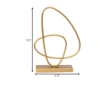 Gold Abstract Metal Tabletop Sculpture