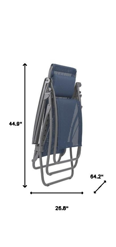 26.8" X 64.2" X 44.9" Ocean Powder Coated Multi-Position Folding Recliner