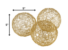 Gold Iron Wire Spheres Box Of 3 - 5