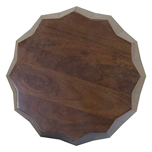 Boho Geo Brown Solid Wood End Or Side Table