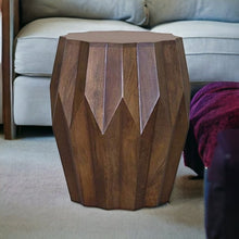 Boho Geo Brown Solid Wood End Or Side Table