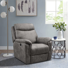 Grey Air Leather Power Recliner With Usb Port - 36” x 39