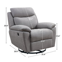 Light Grey Fabric Glider & Swivel Power Recliner With Usb Port - 35