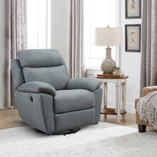 Light Grey Fabric Glider & Swivel Power Recliner With Usb Port - 35