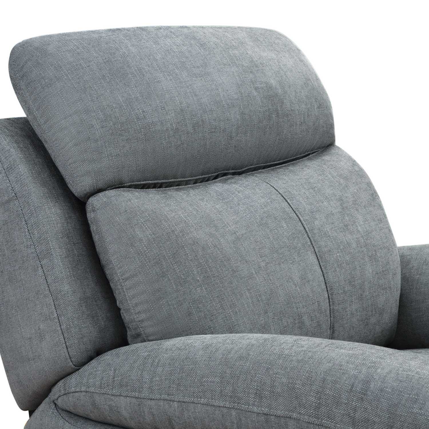 Light Grey Fabric Glider & Swivel Power Recliner With Usb Port - 35" x 39" x 39"