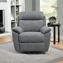 Light Grey Fabric Glider & Swivel Power Recliner With Usb Port - 35
