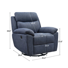 Light Grey Fabric Glider & Swivel Power Recliner With Usb Port - 35