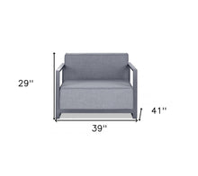 29 X 39 X 41 Gray Aluminum Armchair