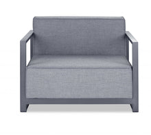 29 X 39 X 41 Gray Aluminum Armchair