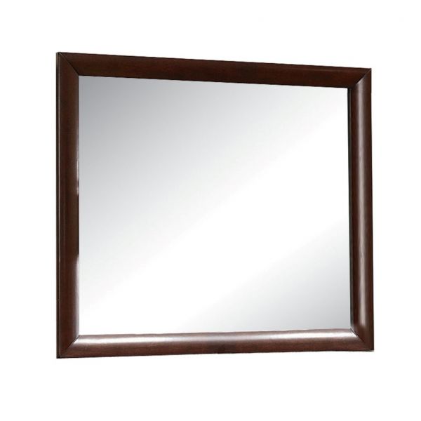 39" X 1" X 35" Espresso And Clear Glass Mirror