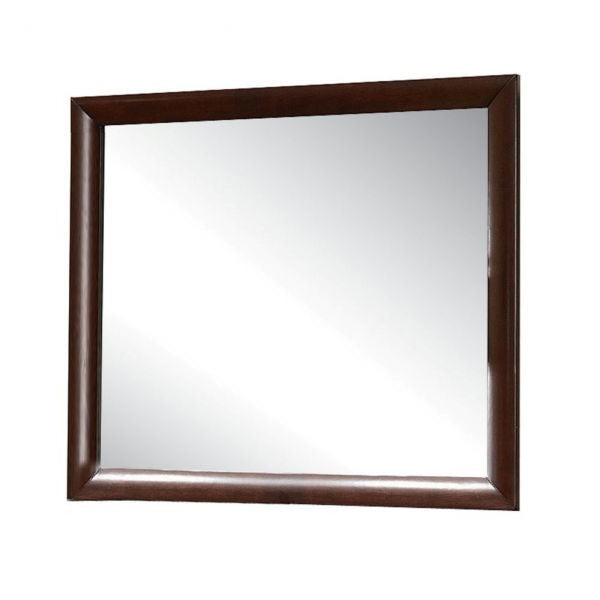 39" X 1" X 35" Espresso And Clear Glass Mirror