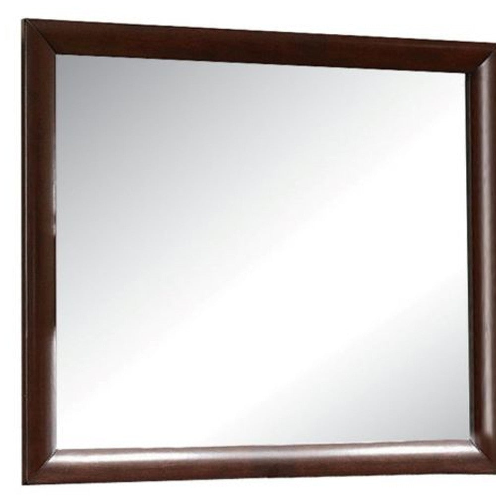 39" X 1" X 35" Espresso And Clear Glass Mirror