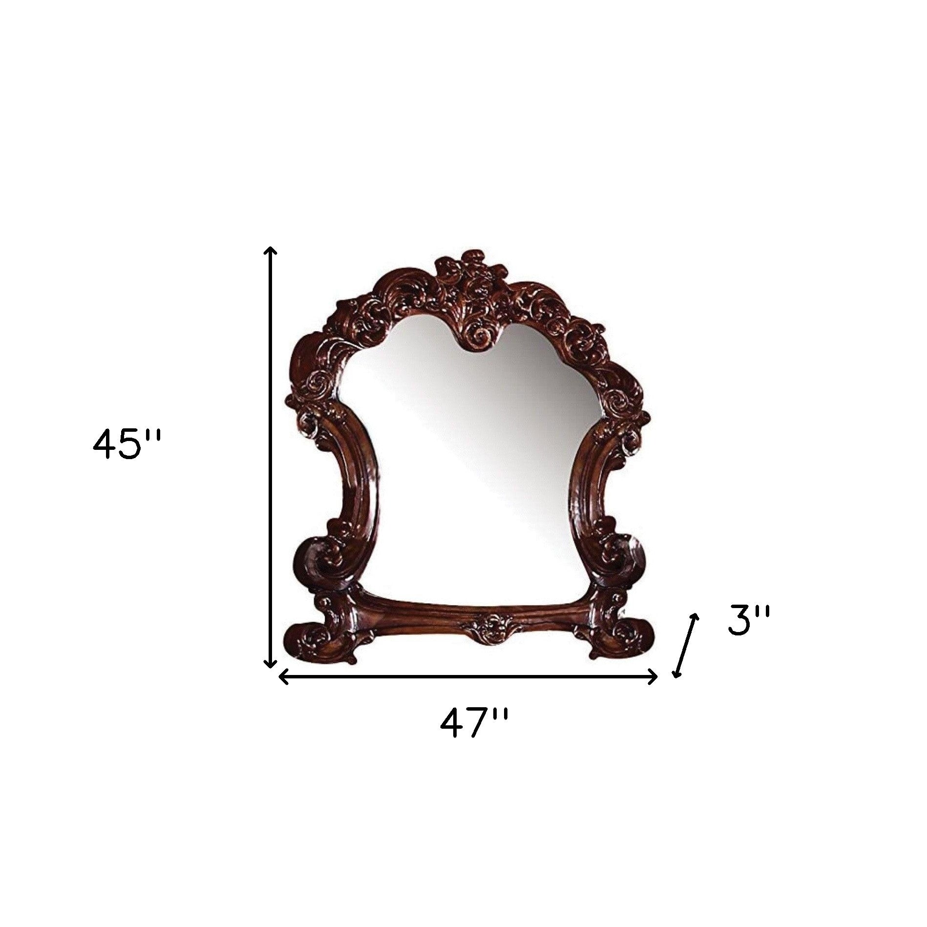 47" X 3" X 45" Cherry Wood Mirror