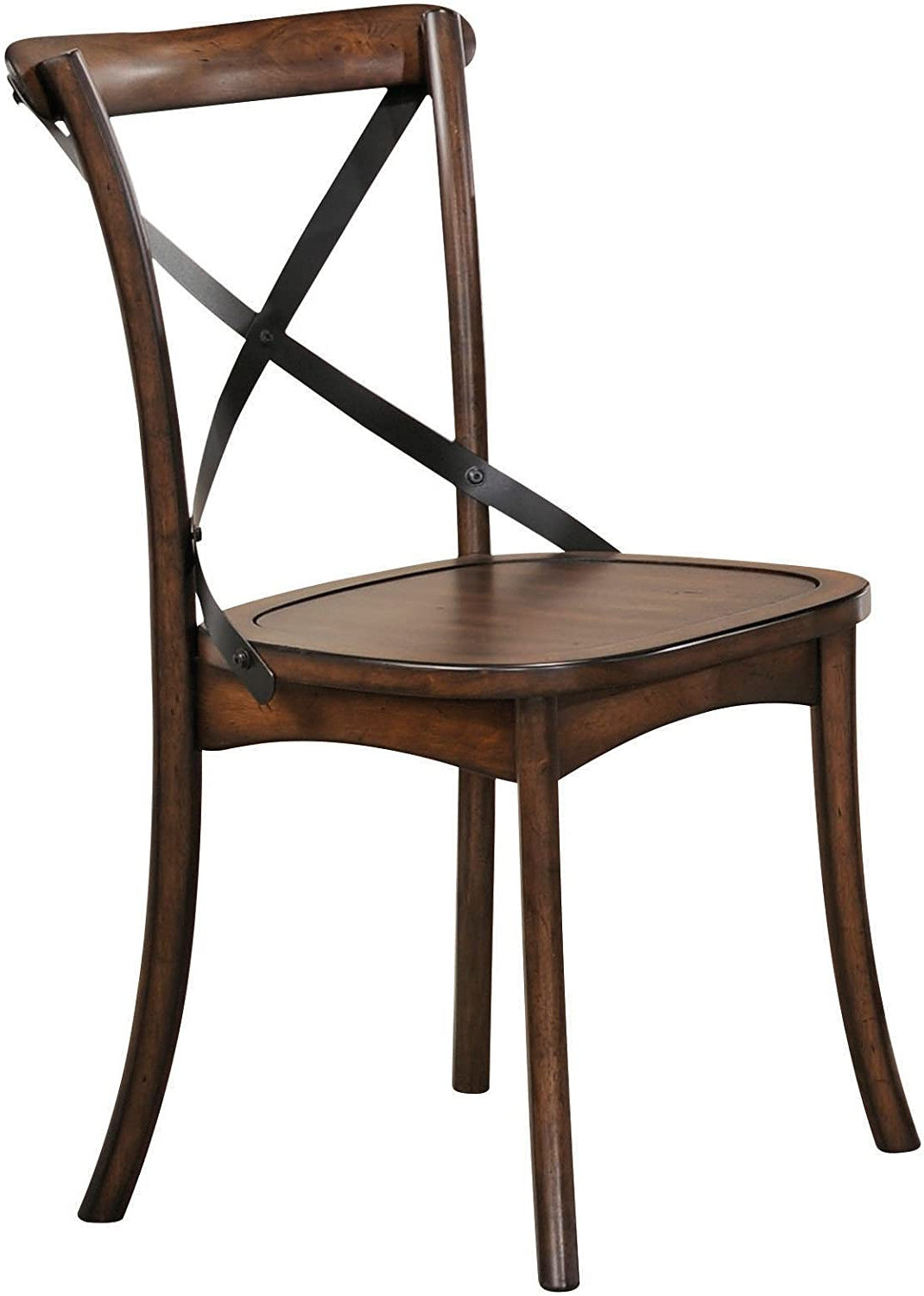 18" X 21" X 35" Dark Oak  Black Wood Side Chair Set2