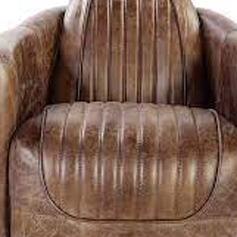 29" X 37" X 31" Retro Brown Leather Chair