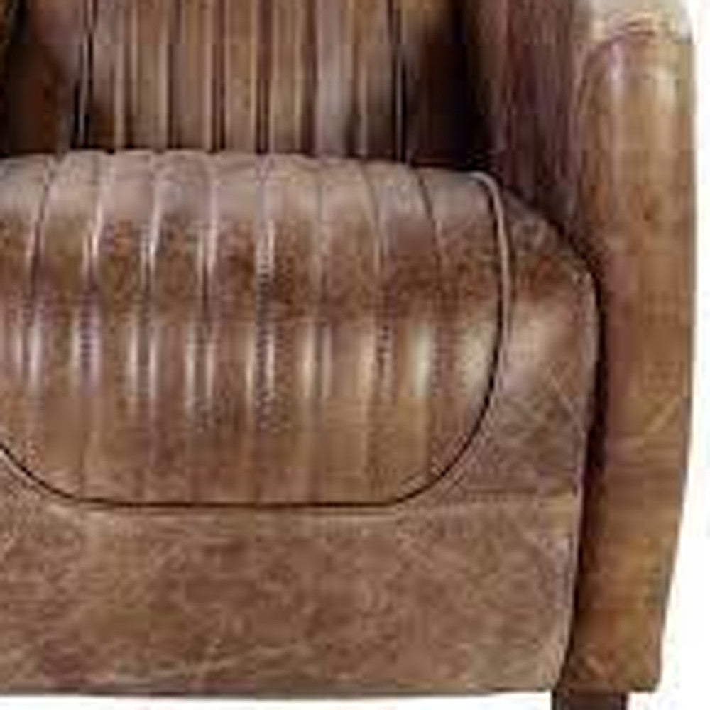 29" X 37" X 31" Retro Brown Leather Chair