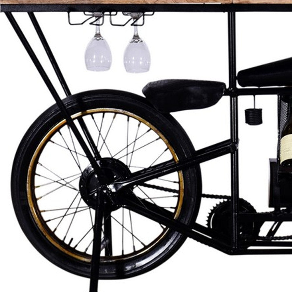 Black Motorcycle Wine Bar - 17" x 71" x 35"