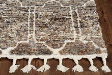 2' X 7' Mocha Mosaic Pattern Runner Rug With Fringe