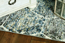 2' X 7' Grey Or Teal Geometric Hexagon Runner Rug With Fringe