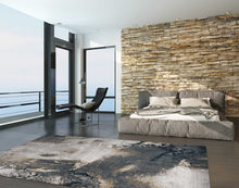 8' Seafoam Machine Woven Geometric Lodge Round Indoor Area Rug