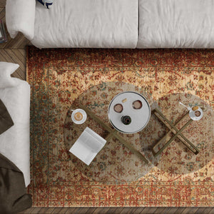 94" X 134" Sand Or Coral Polypropylene Rug