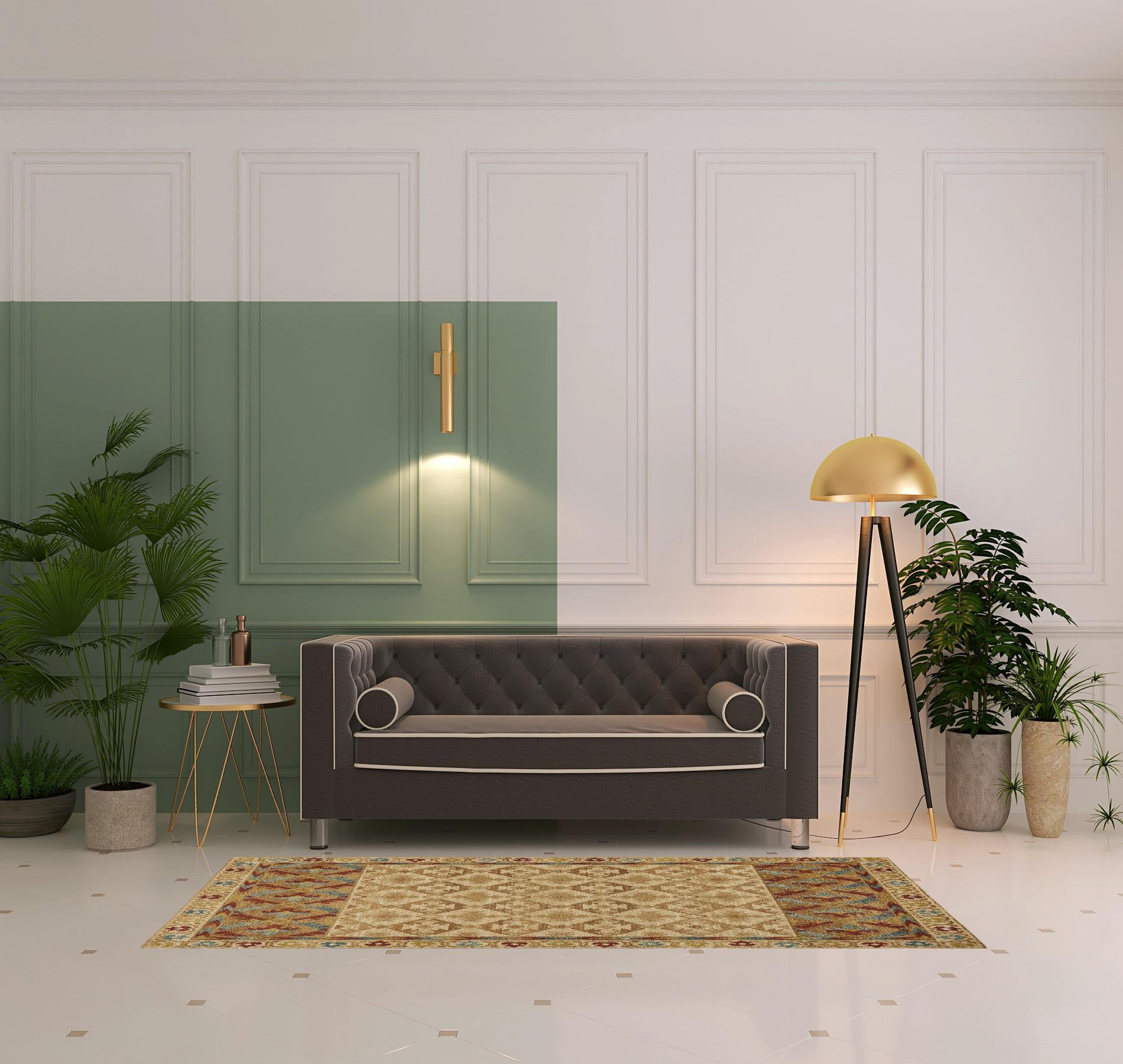 31" X 96" Sand Polypropylene Rug