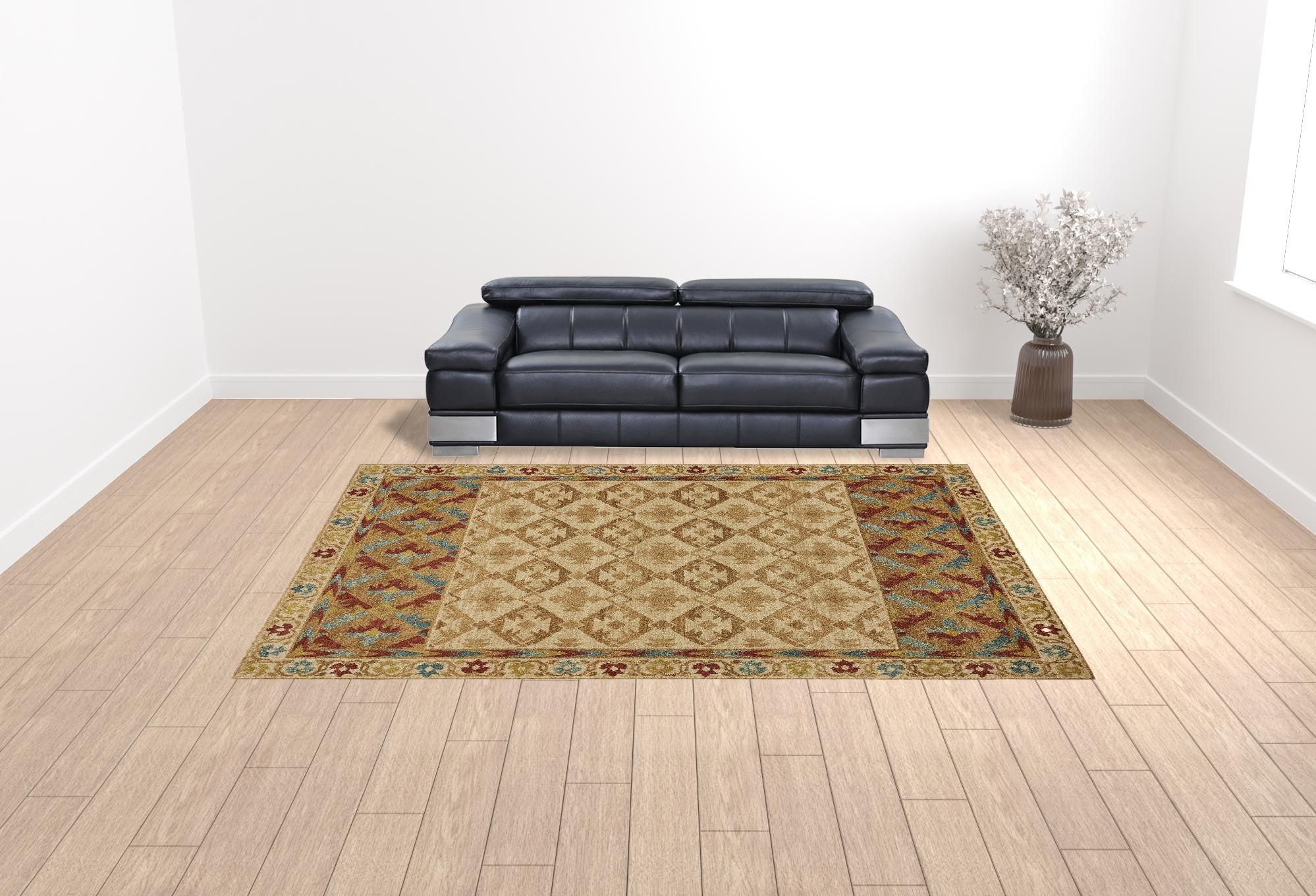 31" X 96" Sand Polypropylene Rug