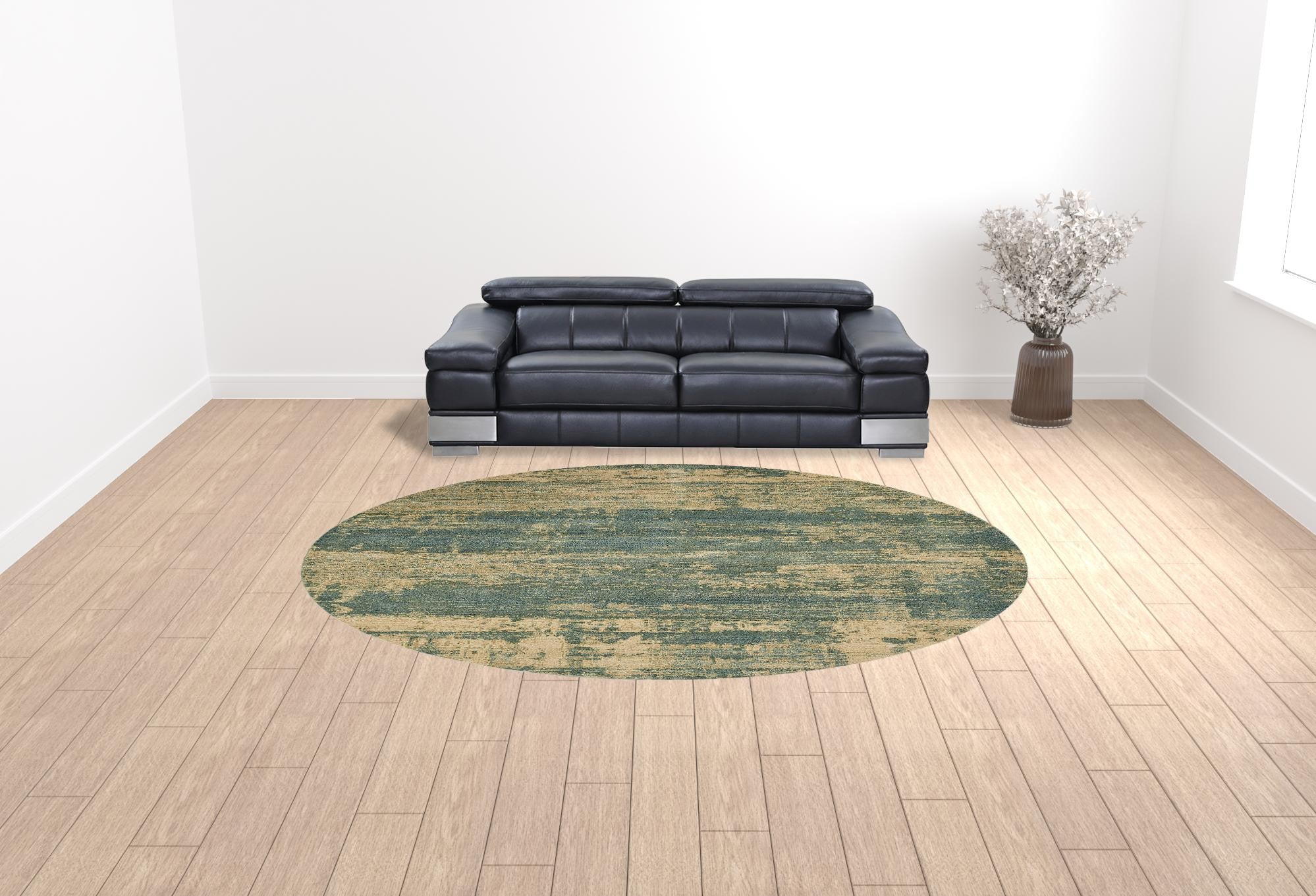 94" X 134" Seafoam Polypropylene Rug