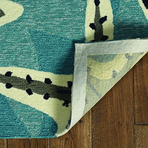 3' X 5' Blue Sand Dollar Indoor Outdoor Area Rug