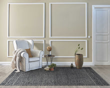 5'X7' Grey Black Hand Tufted Space Dyed Geometric Indoor Area Rug