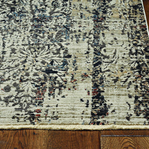 2' X 8' Grey Medallion Runner Rug