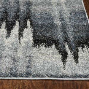3'X5' Blue Ivory Machine Woven Abstract Pulse Area Rug