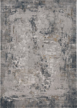 7' Grey Machine Woven Abstract Brushstrokes Indoor Runner Rug