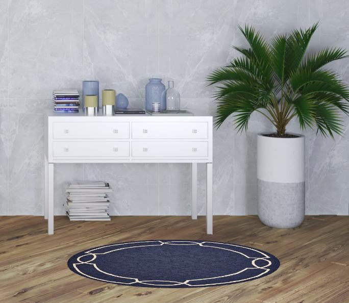 7' Square   Uv Treated Polypropylene Ocean Area Rug