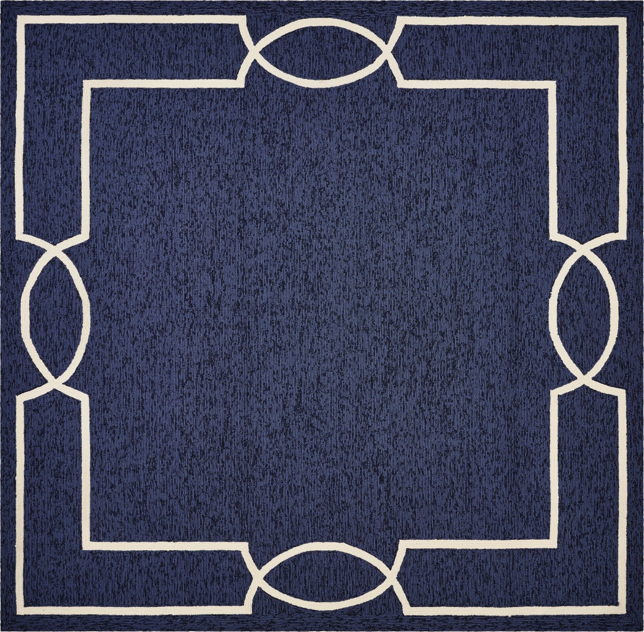 7' Square   Uv Treated Polypropylene Ocean Area Rug