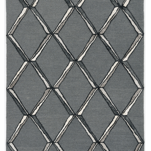12'X15' Charcoal Silver Hand Tufted Diamond Pattern Indoor Area Rug