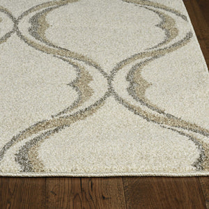 2' X 3' Sand Wavy Line Pattern Accent Rug
