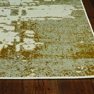 3' X 5' Ivory Or Gold Abstract Area Rug