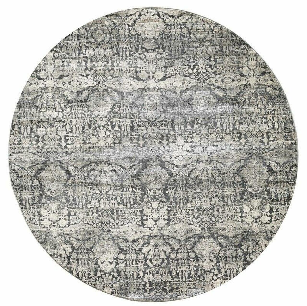 63 X 91 Grey Polyester Or  Viscose Rug