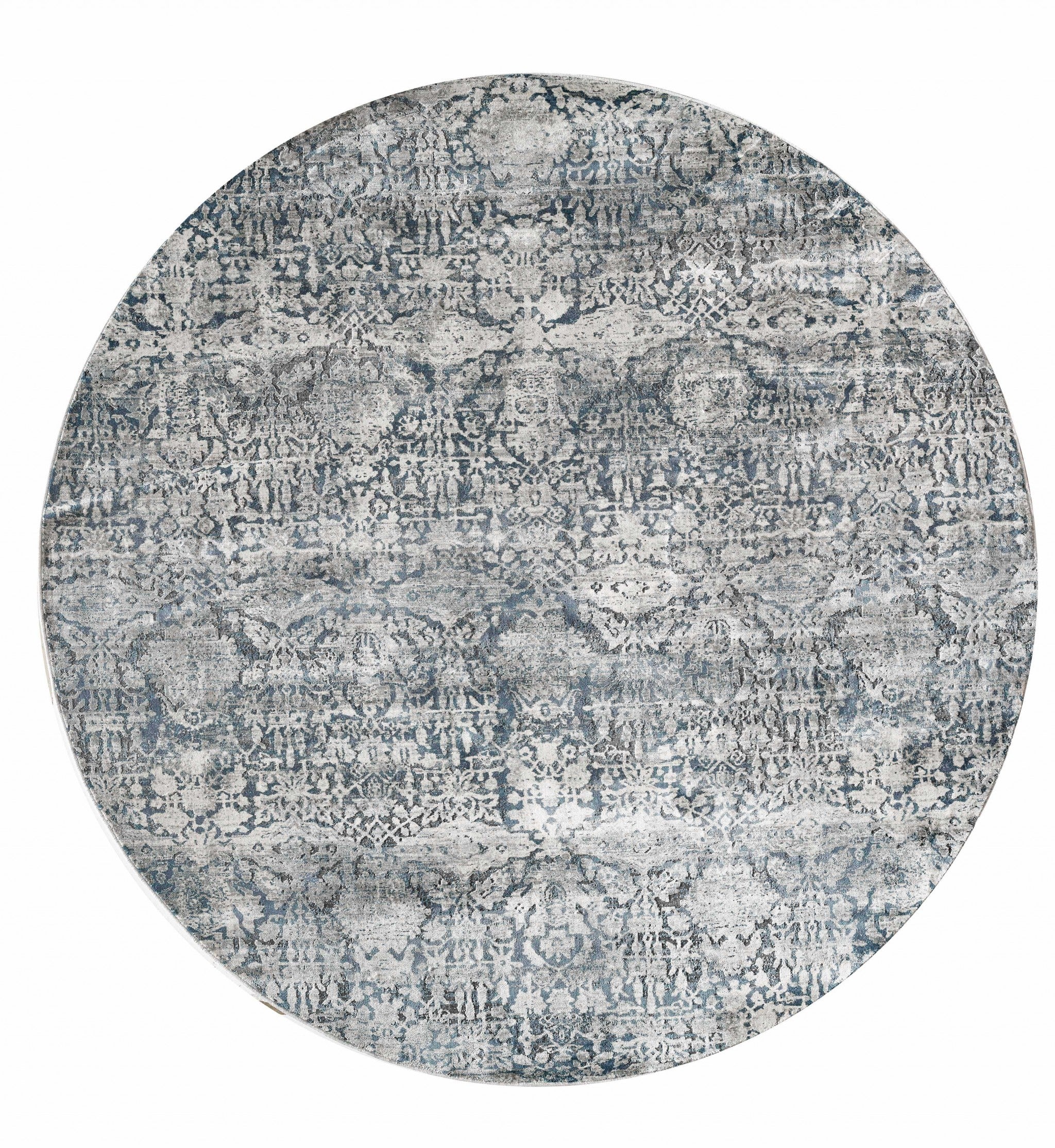 3'X5' Teal Machine Woven Floral Traditional Indoor Area Rug