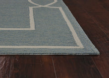 3'X5' Grey Blue Machine Woven Abstract Geometric Indoor Area Rug