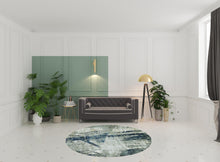 3'X5' Grey Blue Machine Woven Abstract Geometric Indoor Area Rug