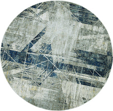 3'X5' Grey Blue Machine Woven Abstract Geometric Indoor Area Rug