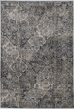 8' Grey Machine Woven Quatrefoil Indoor Runner Rug