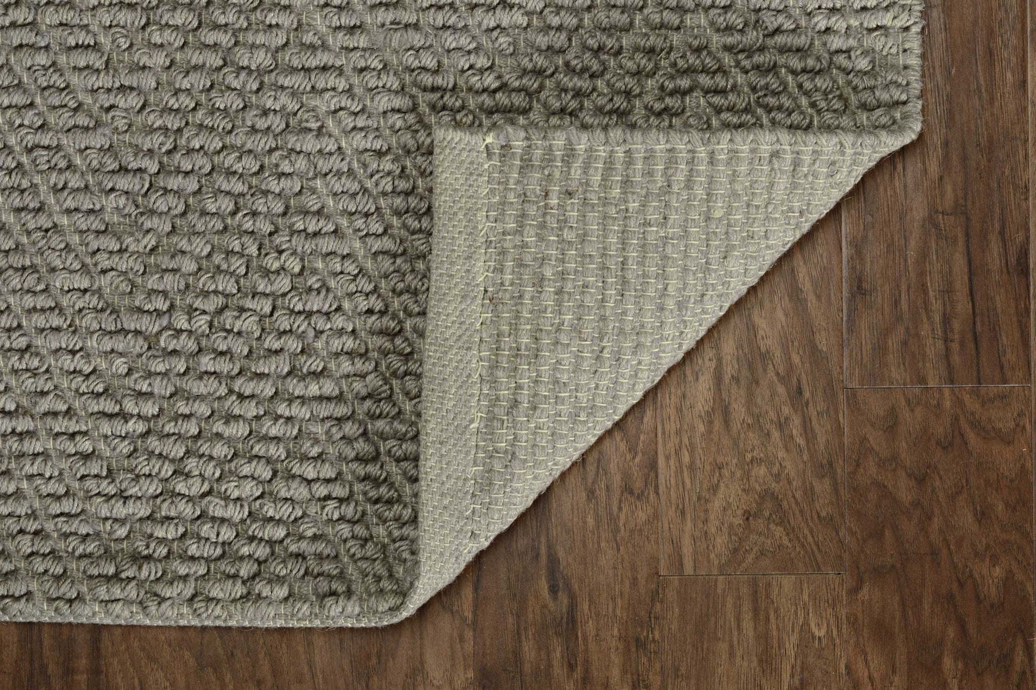 2'X4' Grey Heather Hand Woven Herringbone Jute Indoor Accent Rug