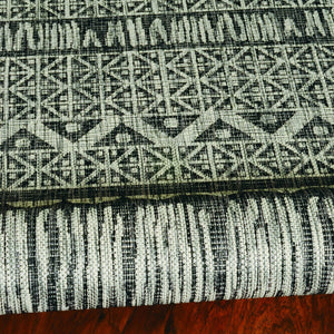 5' X 8' Charcoal Aztec Pattern Rug