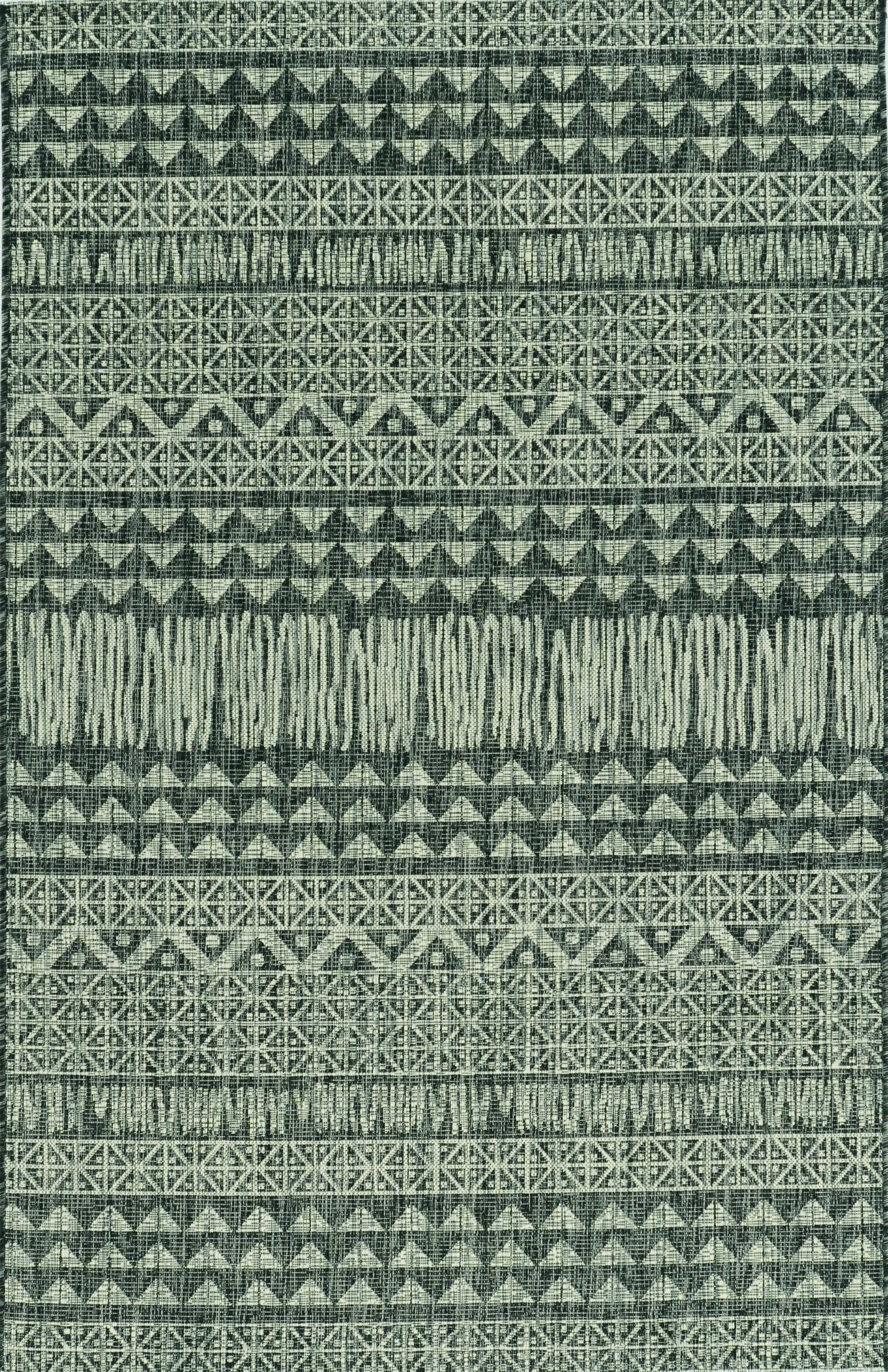5' X 8' Charcoal Aztec Pattern Rug