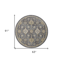 2' X 3' Slate Grey Vintage Wool Accent Rug