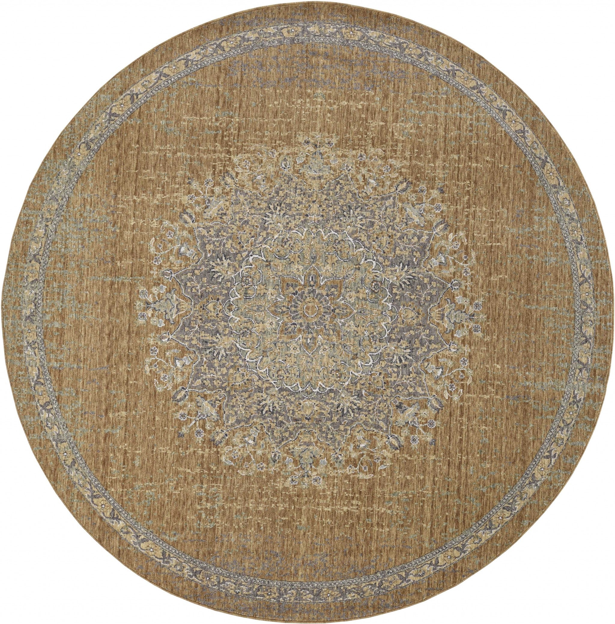 2' X 3' Coffee Vintage Wool Accent Rug